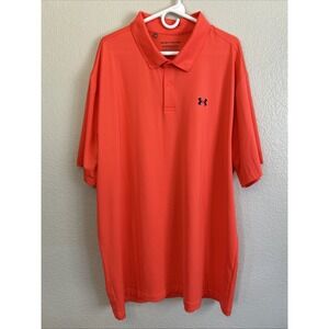 Under Armour Golf Performance Short Sleeve Polo Shirt Mens 3XL Orange Neon